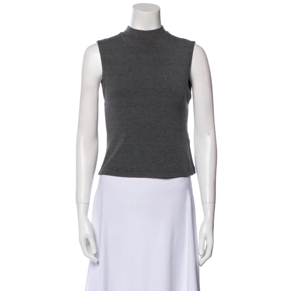 Alice + Olivia Mock Neck Sleeveless Crop Top